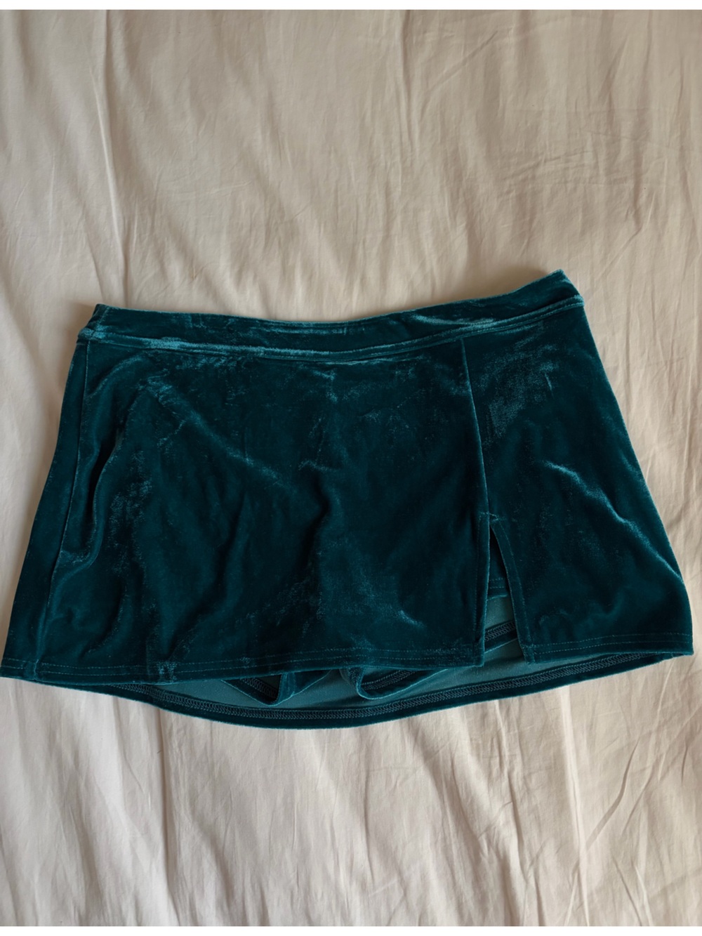 Urban Outfitters Dark Green Velvet Mini Skirt